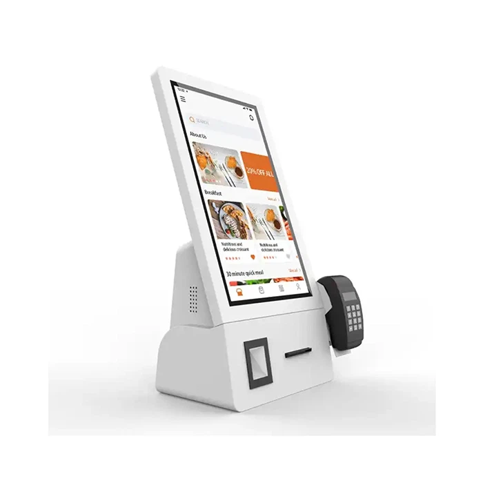 Dotyková obrazovka objednáva kiosk